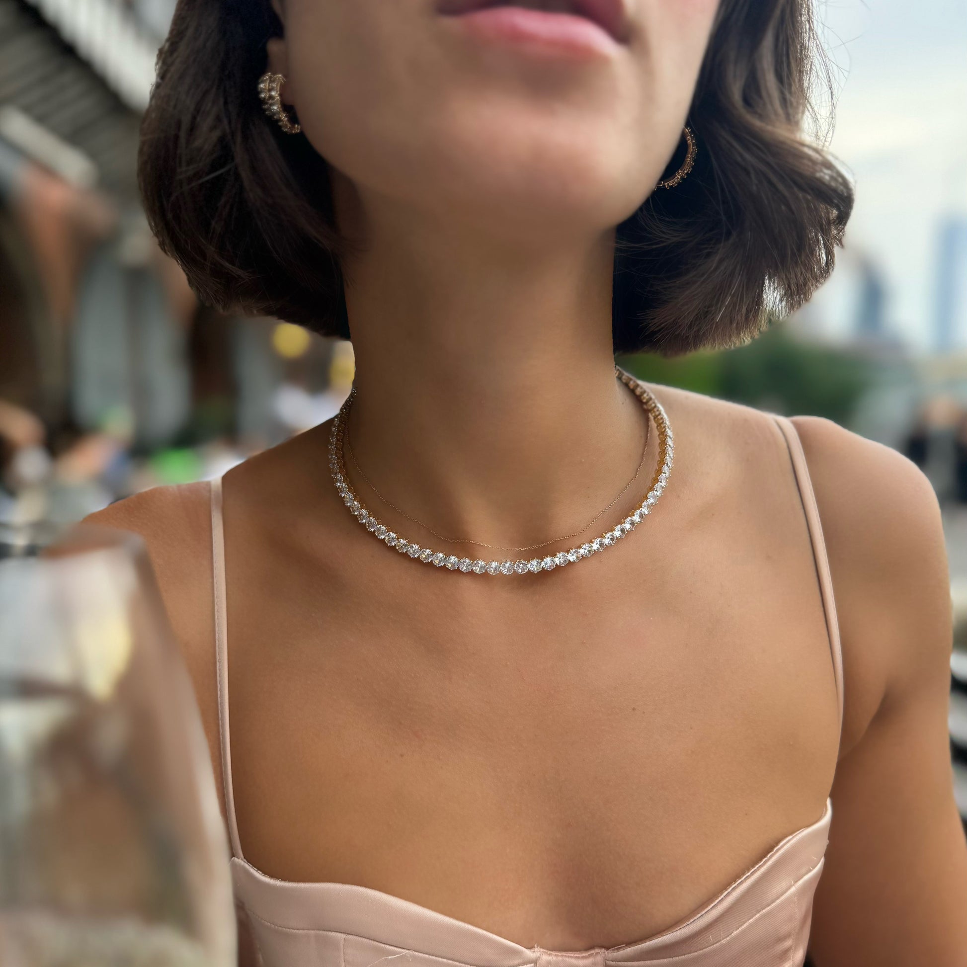 Zarif taş detaylı kelepçe kolye ✨