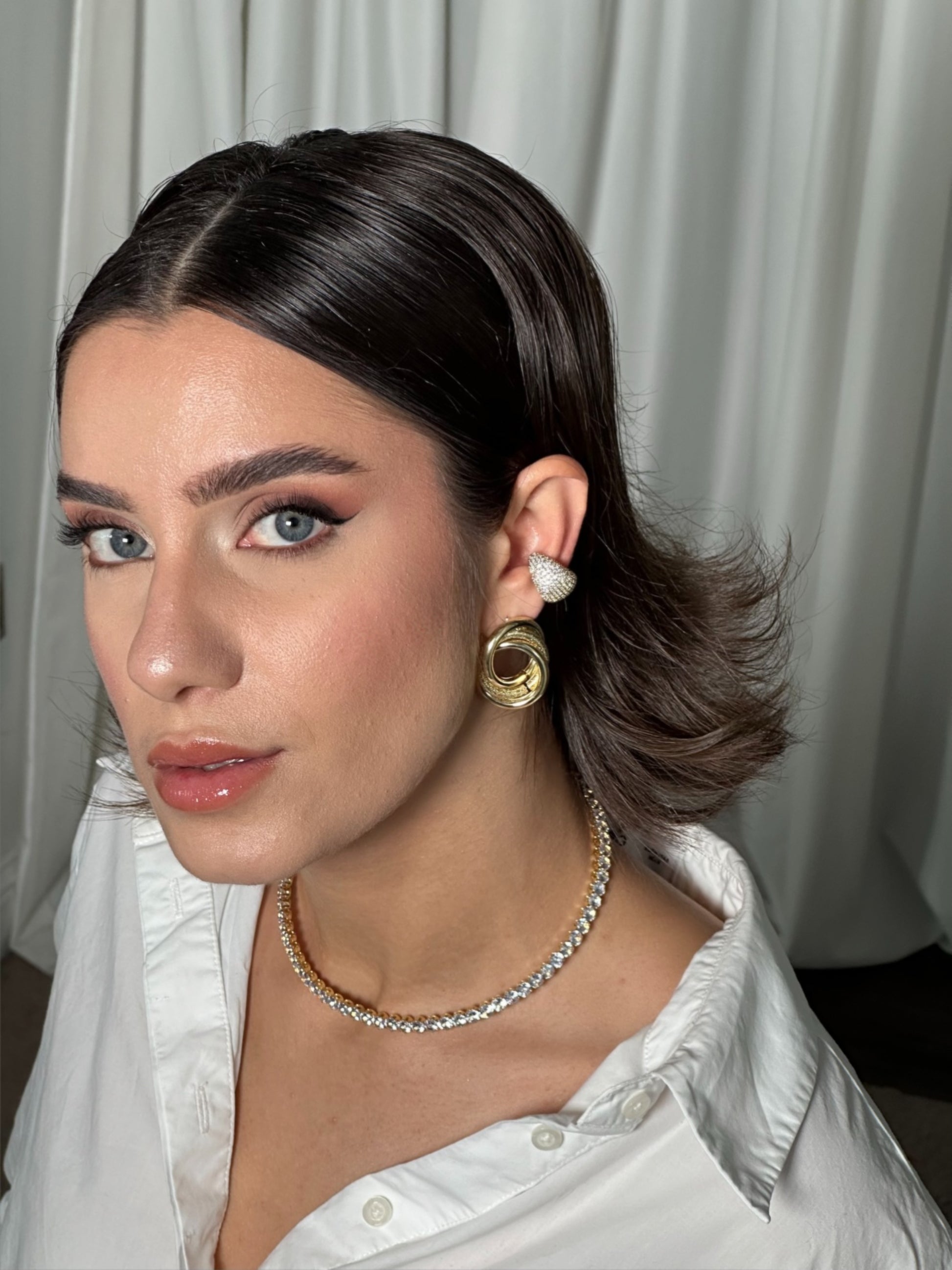 Taşlı damla earcuff ✨